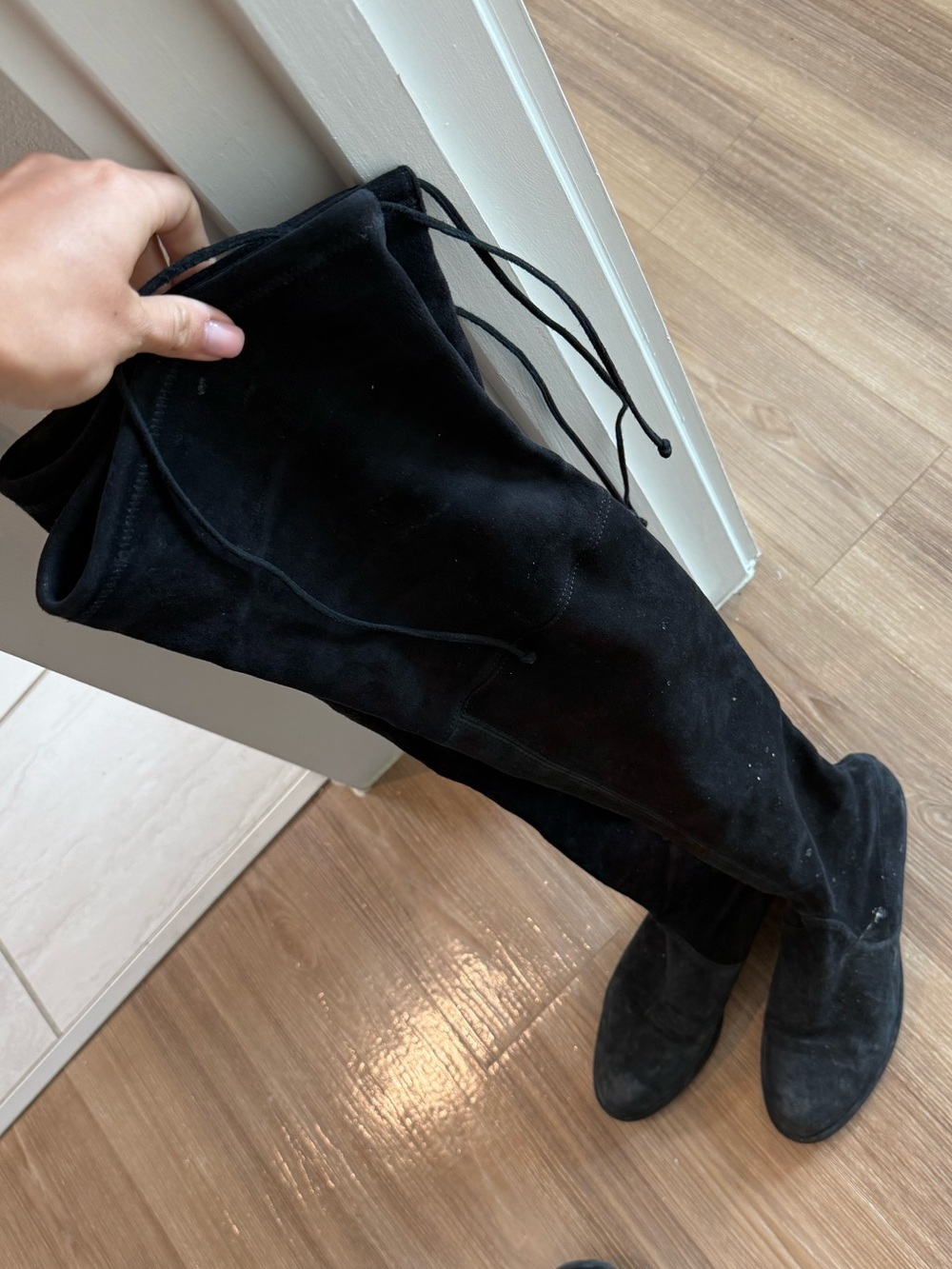 Stuart Weitzman Over-the-Knee Black Suede Boots